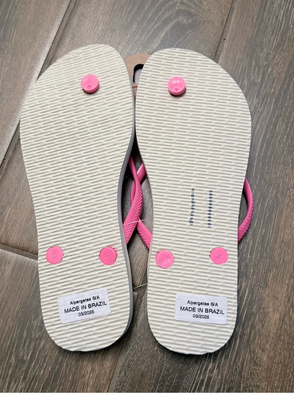 Havaianas Pink & Black Disney Mickey Grid Flip Flops